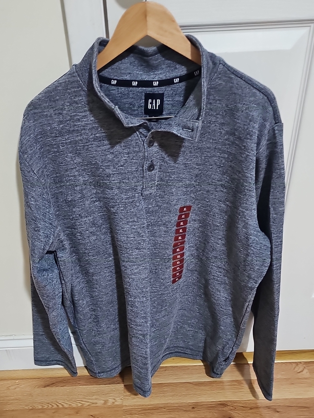 GAP Men's Long-Sleeve Blue Quarter Zip Sweater